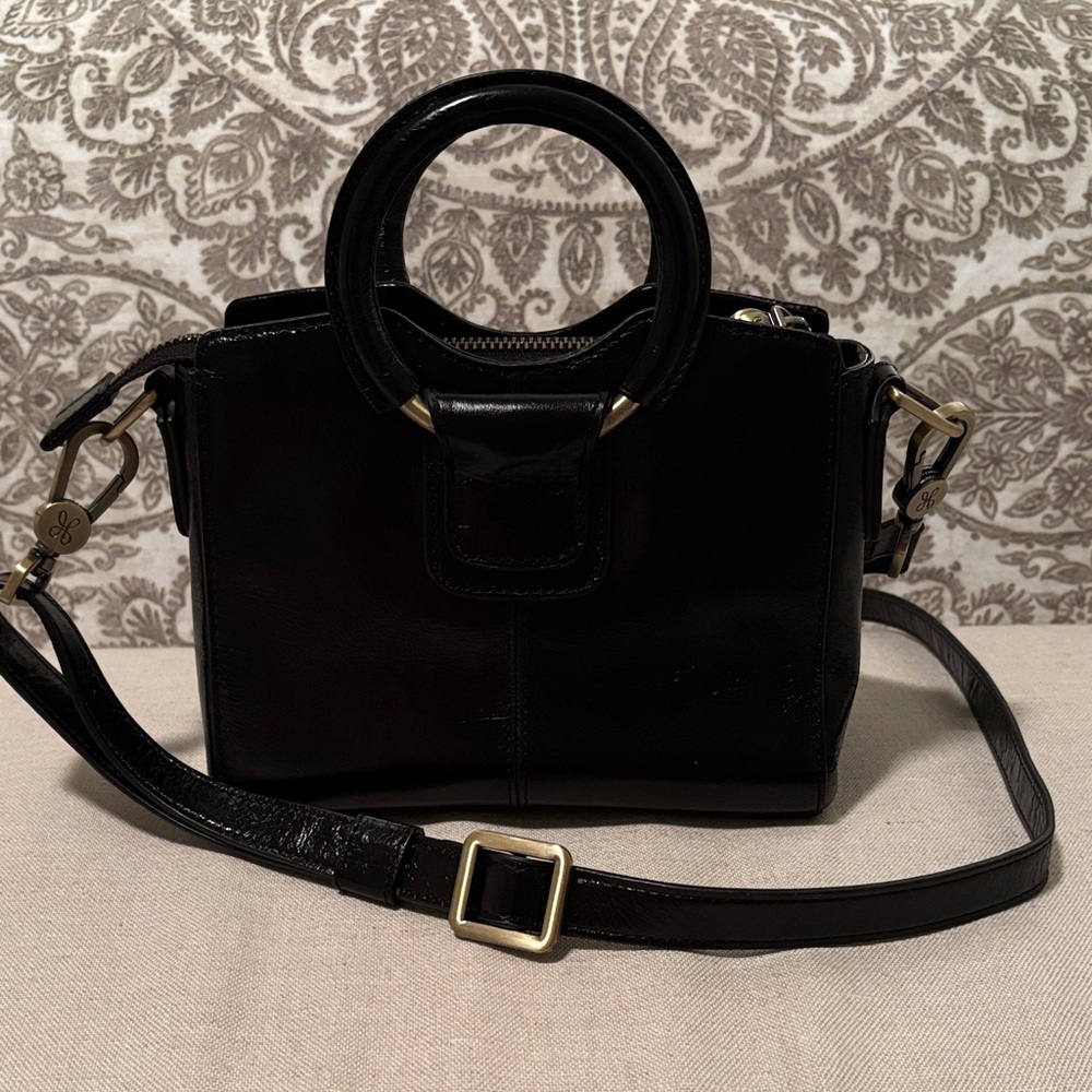 Hobo Heidi Mini Satchel Top Handle Black Leather Bag Crossbody Handbag